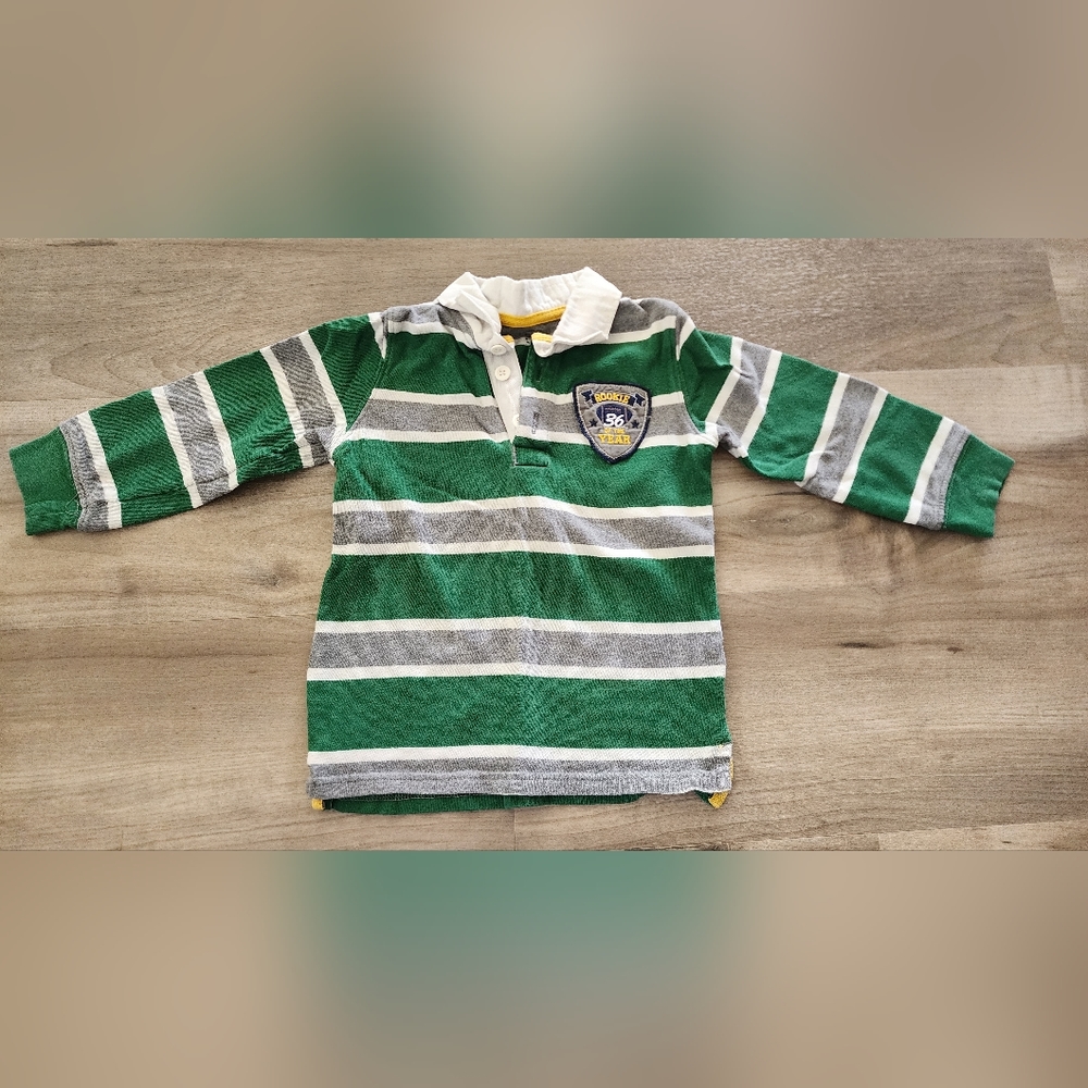 Green and Grey Striped Shirt